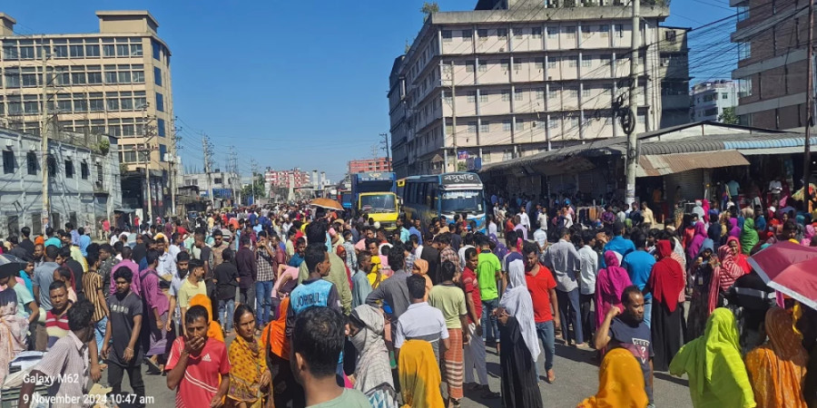 Garment Workers Protest on Dhaka-Mymensingh Highway Demanding Unpaid Wages