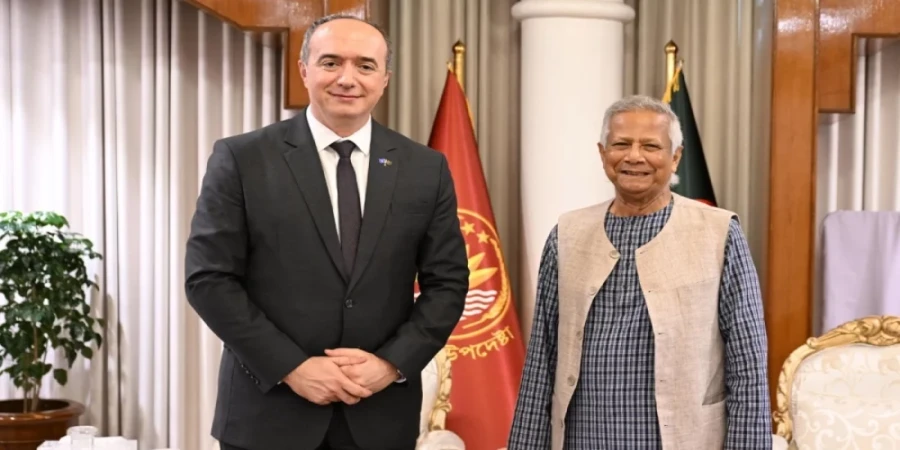 Kosovo Ambassador Meets Chief Adviser Muhammad Yunus in First Official Visit Photo: Collected